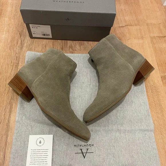 Aquatalia Fuoco Ankle Boots in Sage Suede Size 38.5/8.5 with Box and Dust Bag - Picture 2 of 7